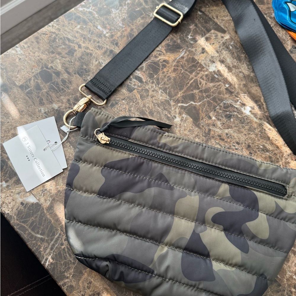 Quilted Camouflage Crossbody Bag